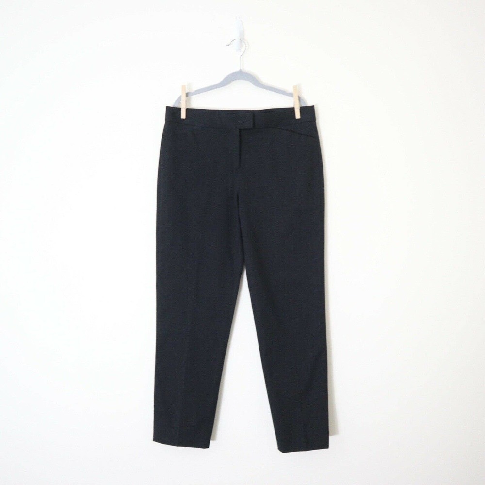 Theory Ibbey 2 Stretch Canvas Straight Ankle Pants Black
